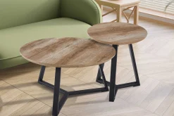 Rousseau Paso' Dekor Oude Eik Bijzettafel | H-H 46 x B-L 45 x T-P 45 cm