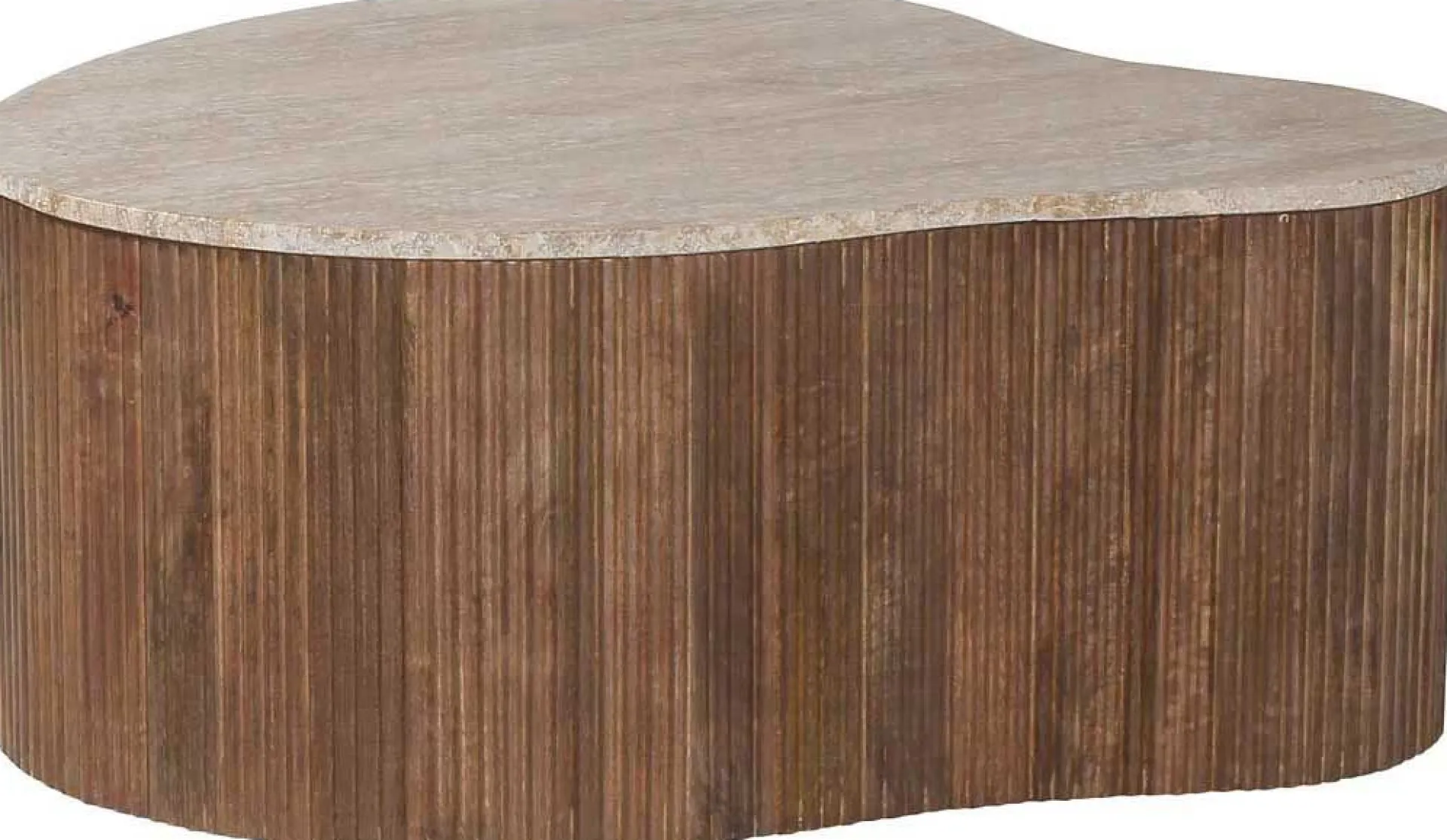 Rousseau Paul 83 cm Mangoholz Couchtisch mit Travertin