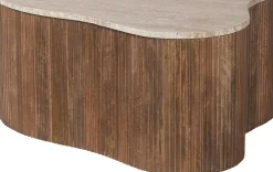 Rousseau Paul 83 cm Mangoholz Couchtisch mit Travertin