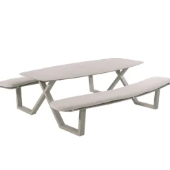 Gescova Picknicktisch Corfu - Aluminium - 220x212x72 cm - mit Sitzkissen