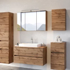 Held PiscaBadezimmer : Wandschränke, Spiegelschrank, Waschbeckenschrank, Säulenschrank - Eiche Dekor