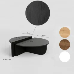 Emob Podium Couchtisch | 100 % MELAMIN | Schwarz
