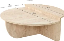 Emob Podium Couchtisch | 100 % MELAMIN | Travertin