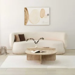 Emob Podium Couchtisch | 100 % MELAMIN | Travertin