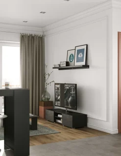Podium TV-Möbel 140 cm - schwarz/Beton