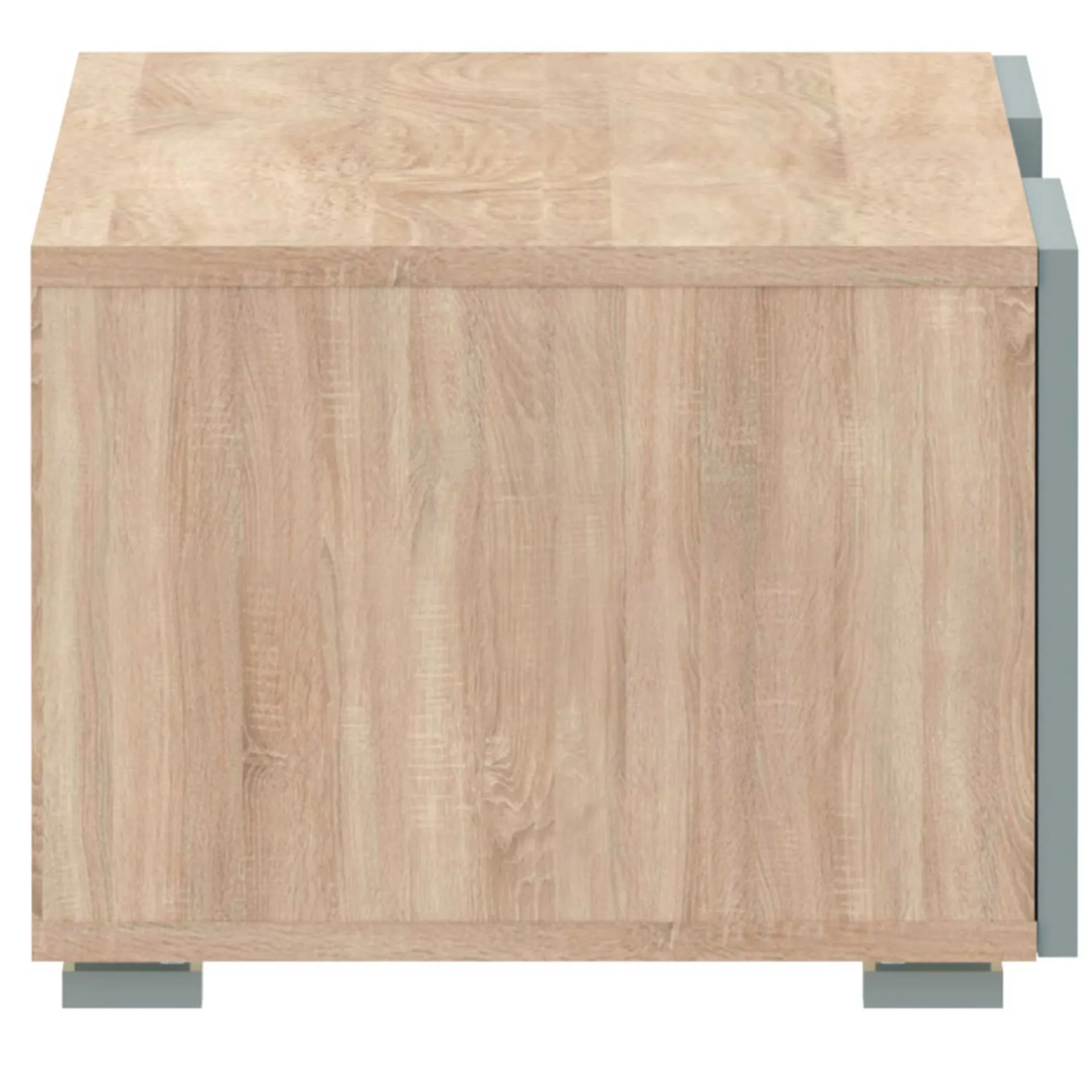 Polka TV-Schrank 140 cm 2 Flügeltüren, 2 offene Fächer - Eiche /Celadon grau