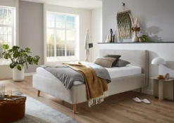 Polsterbett Madras 140x200cm Rippensamt - beige