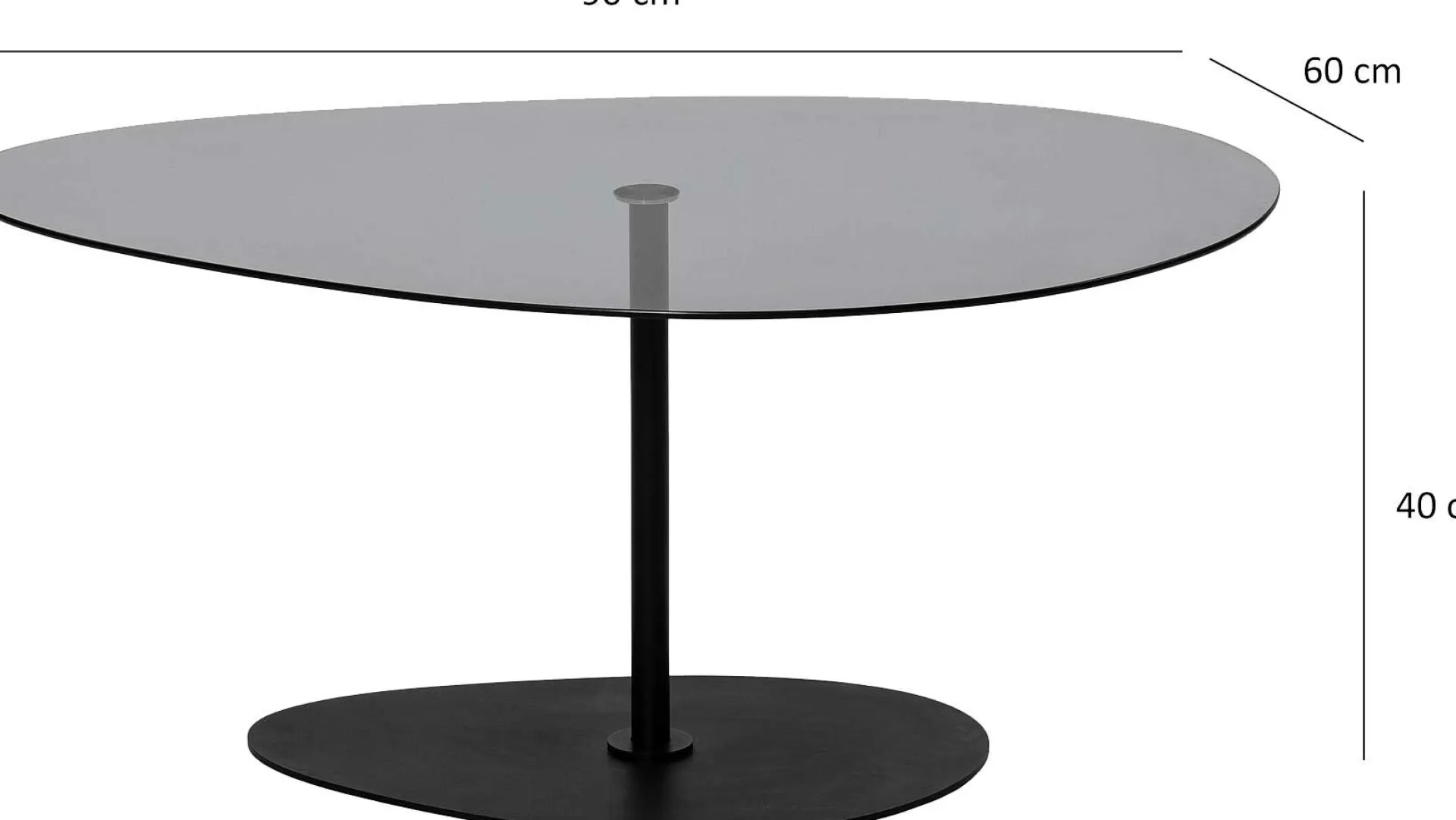 Emob Porto Couchtisch | GEHÄRTETES GLAS | Dunkelgrau,
