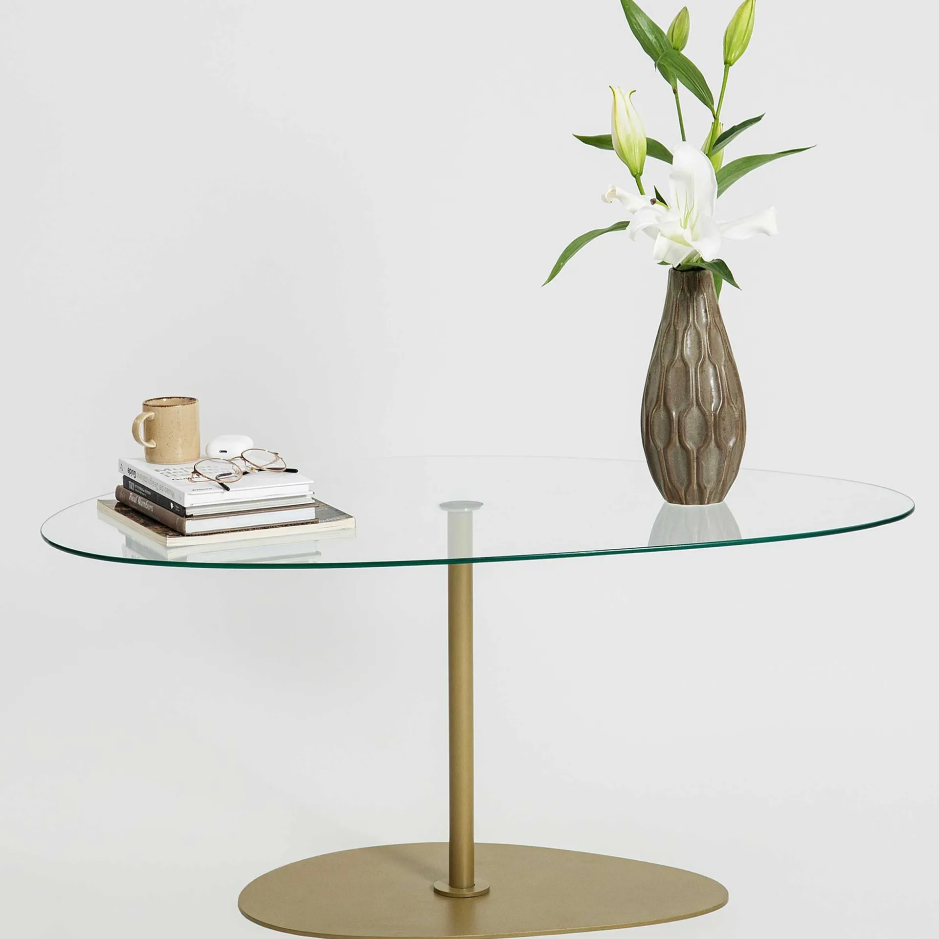 Emob Porto Couchtisch | GEHÄRTETES GLAS | , Gold