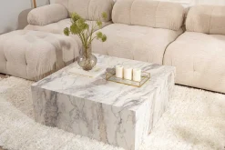 Emob Prizma Couchtisch | 90x90x35cm | Marmor Dekor