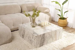 Emob Prizma Couchtisch | 90x90x35cm | Marmor Dekor