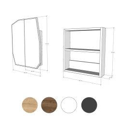 Quartz Badezimmerschrank | 100 % MDF | Schwarz