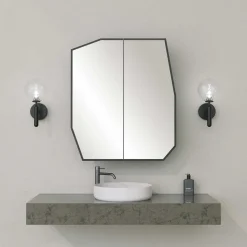 Quartz Badezimmerschrank | 100 % MDF | Schwarz