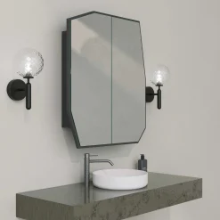 Quartz Badezimmerschrank | 100 % MDF | Schwarz