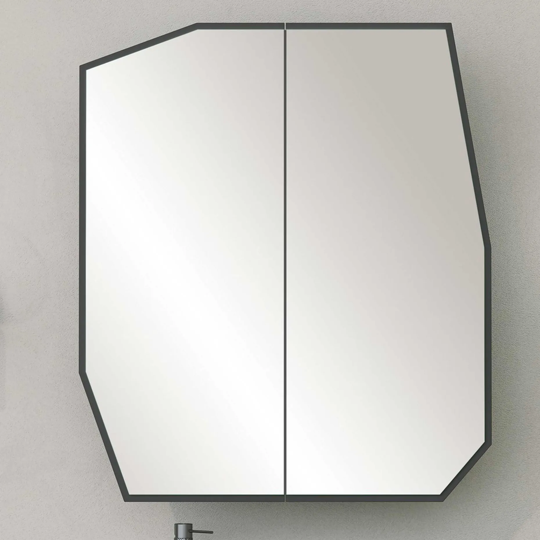 Quartz Badezimmerschrank | 100 % MDF | Schwarz