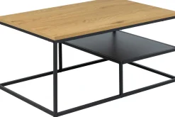 Emob Rechteckiger Couchtisch mit Wildeiche-Finish