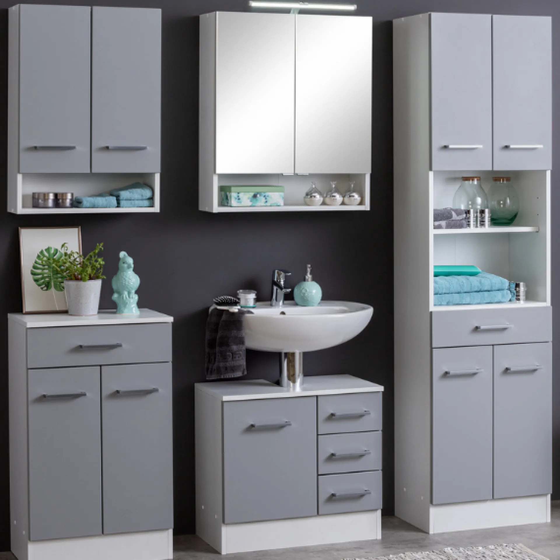 Held RiccaBadezimmer : Wandschrank, Badezimmerschrank, Spiegelschrank, Waschbeckenunterschrank, Säulenschrank -