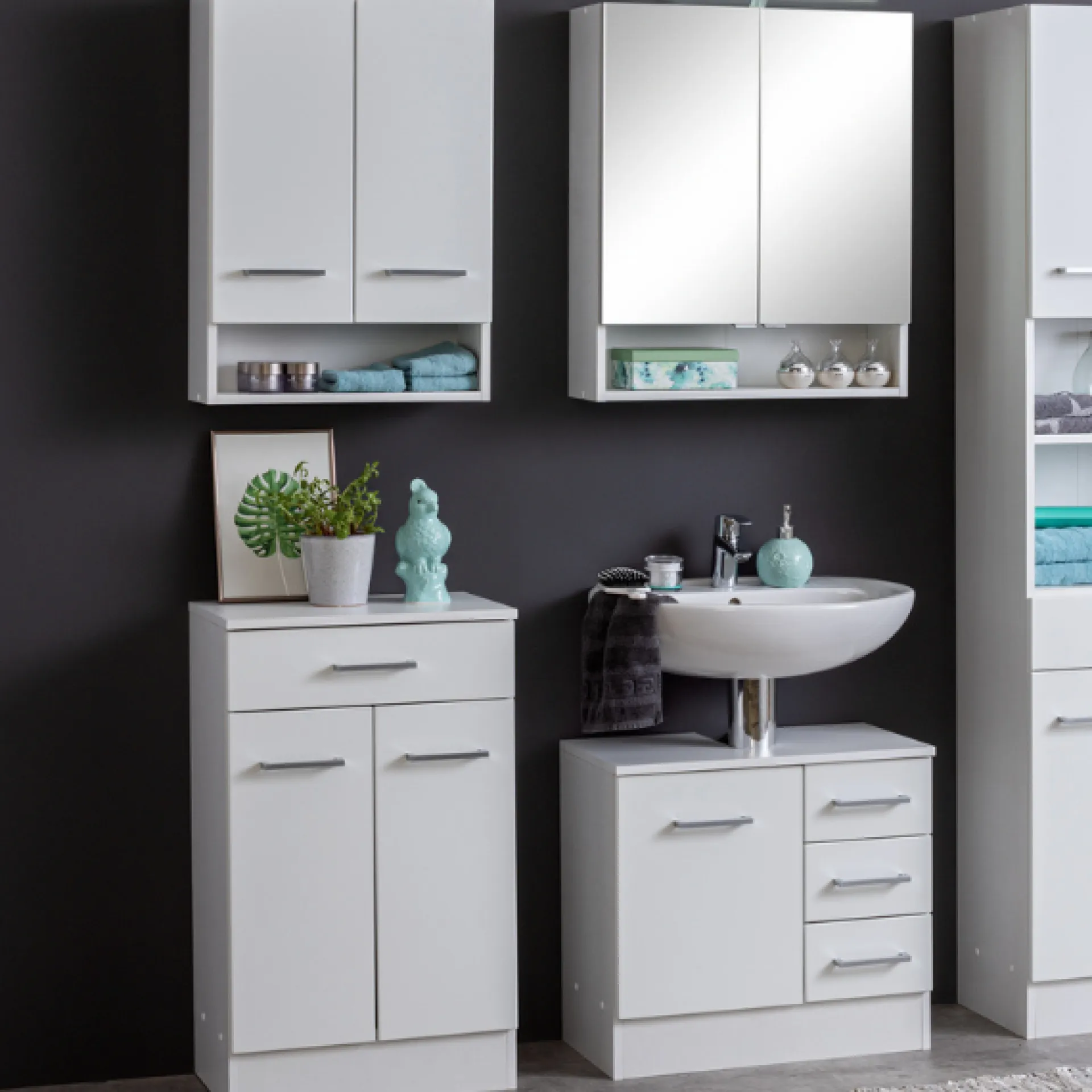 Held RiccaBadezimmer : Wandschrank, Badezimmerschrank, Spiegelschrank, Waschbeckenunterschrank -