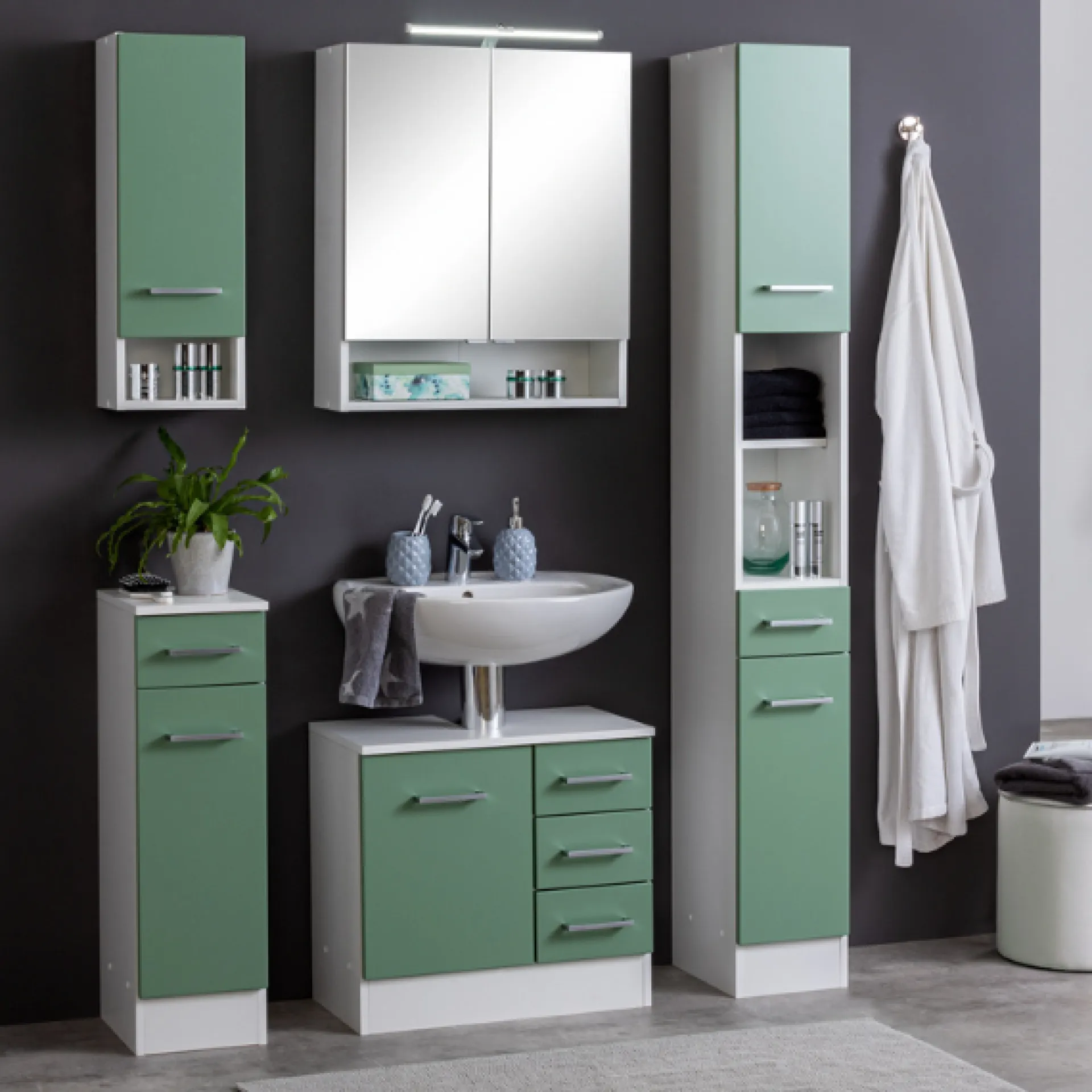 Held RiccaBadezimmer : Wandschrank, Badezimmerschrank, Spiegelschrank, Waschbeckenunterschrank, Säulenschrank -