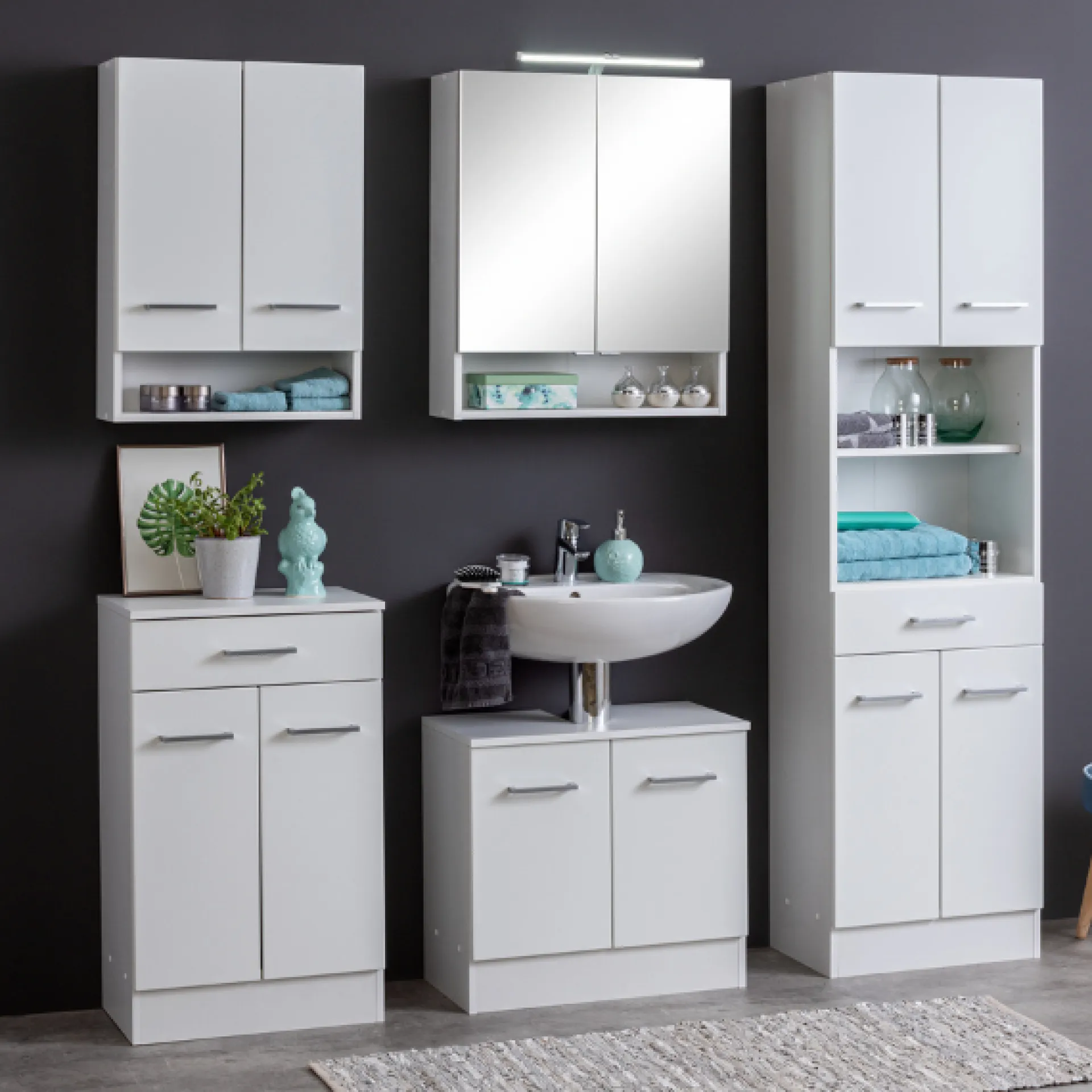 Held RiccaBadezimmer : Wandschrank, Badezimmerschrank, Spiegelschrank, Waschbeckenunterschrank, Säulenschrank -