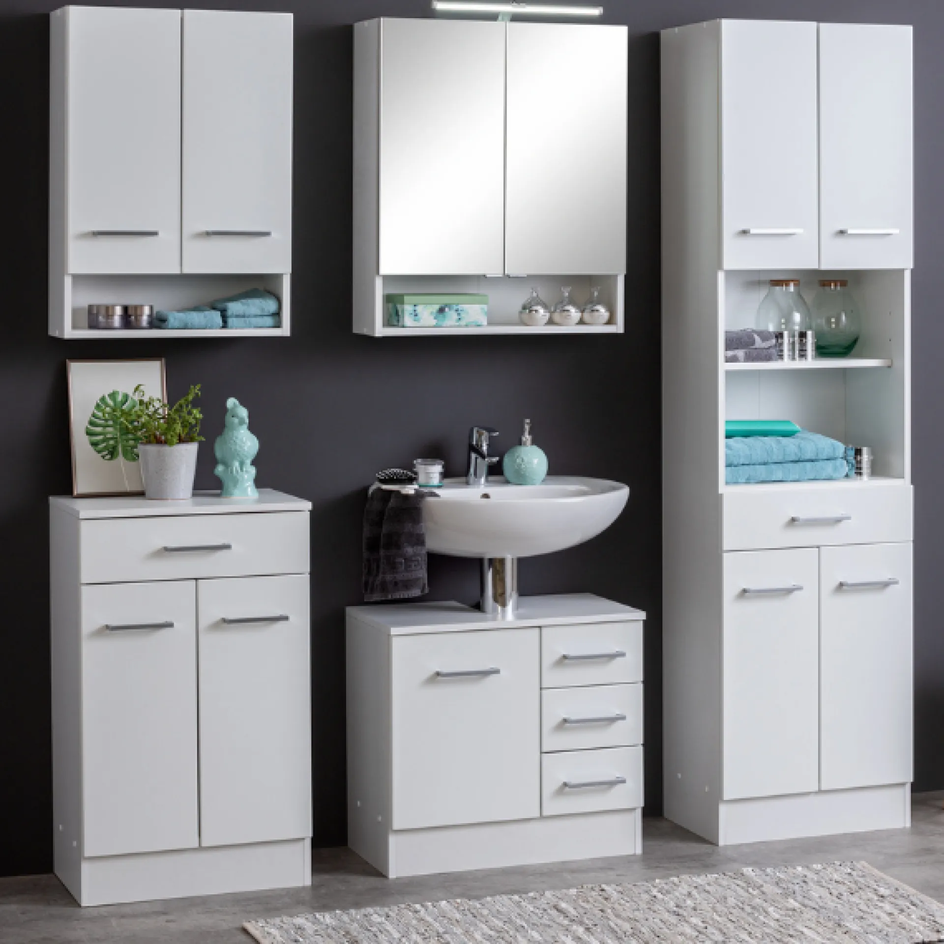 Held RiccaBadezimmer : Wandschrank, Badezimmerschrank, Spiegelschrank, Waschbeckenunterschrank, Säulenschrank -