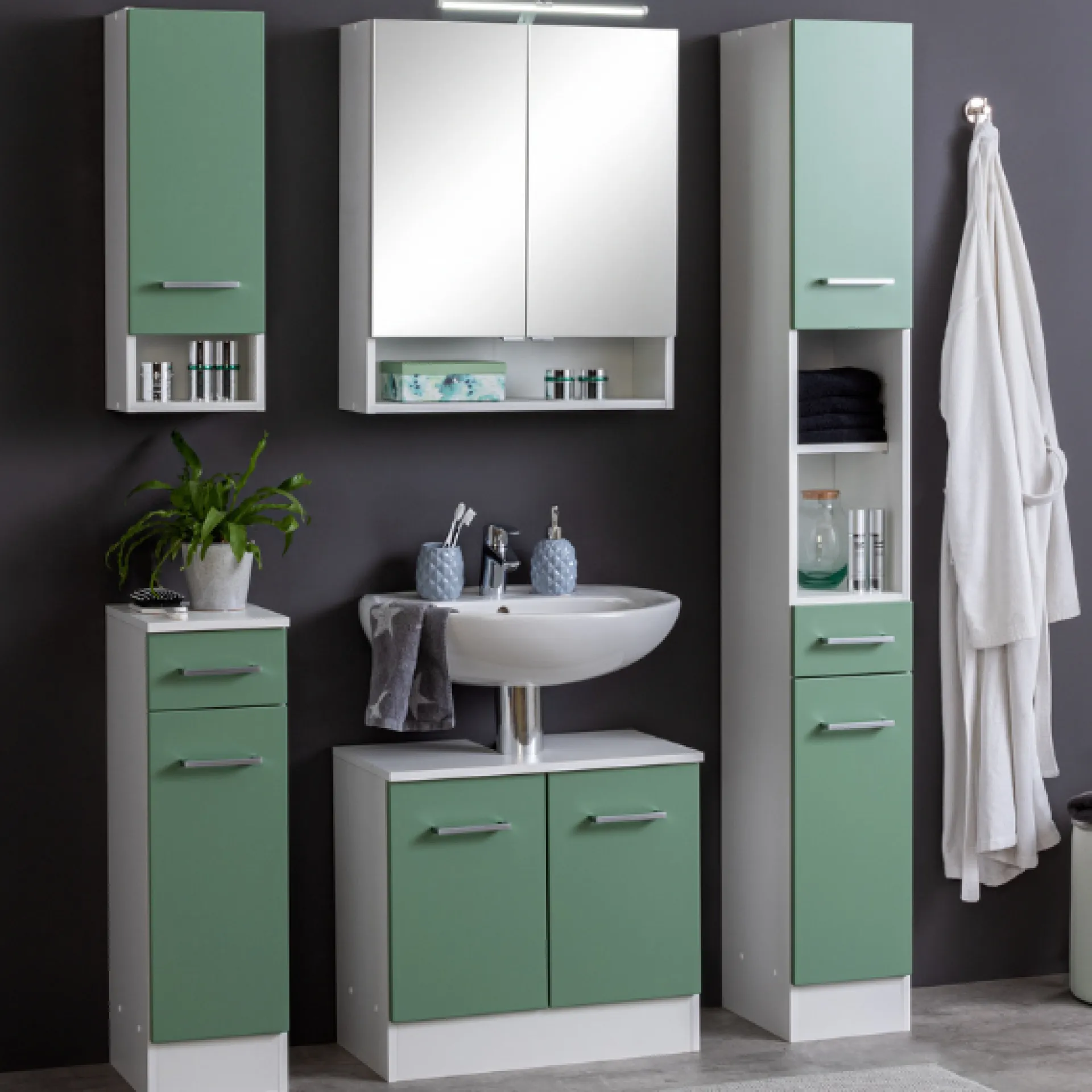 Held RiccaBadezimmer : Wandschrank, Badezimmerschrank, Spiegelschrank, Waschbeckenunterschrank, Säulenschrank -