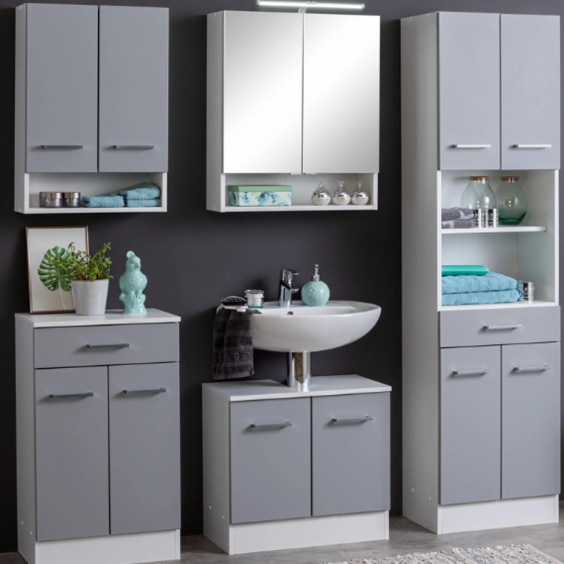 Held RiccaBadezimmer : Wandschrank, Badezimmerschrank, Spiegelschrank, Waschbeckenunterschrank, Säulenschrank -