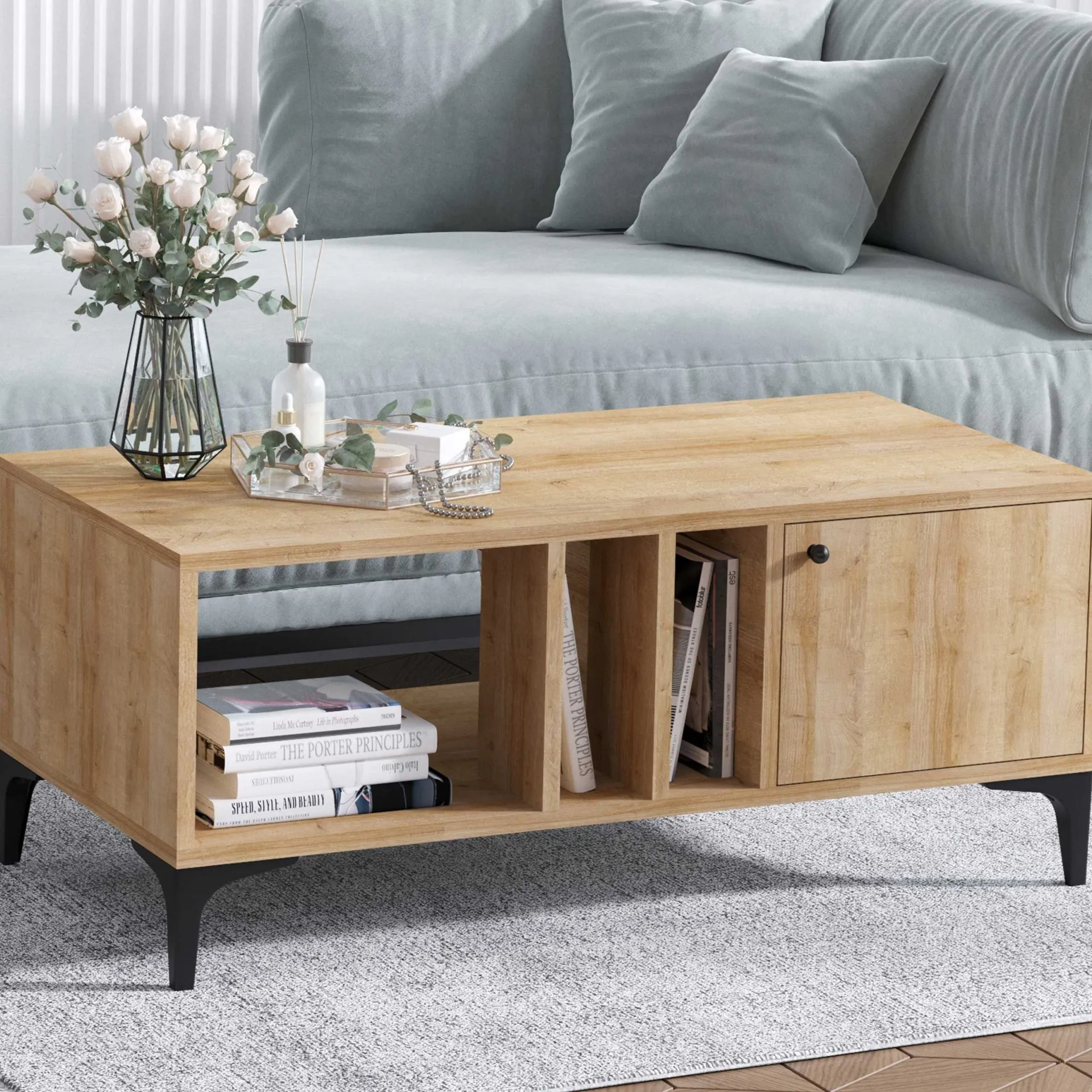 Emob Rigo Couchtisch | 100 % MELAMIN | Eiche