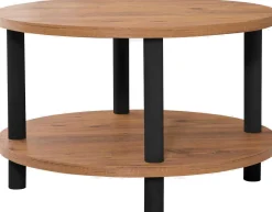 Emob Roby Couchtisch | 100 % MELAMIN | Schwarz, Atlantische Kiefer