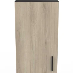 Romanie 40 cm Kleiderschrank 1 Drehtür und 1 Einlegeboden Kronberg Eiche/Mattschwarz