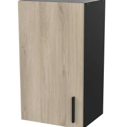 Romanie 40 cm Kleiderschrank 1 Drehtür und 1 Einlegeboden Kronberg Eiche/Mattschwarz