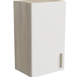 Romanie 40 cm Kleiderschrank 1 Drehtür und 1 Einlegeboden Kronberg Eiche/Mattweiß