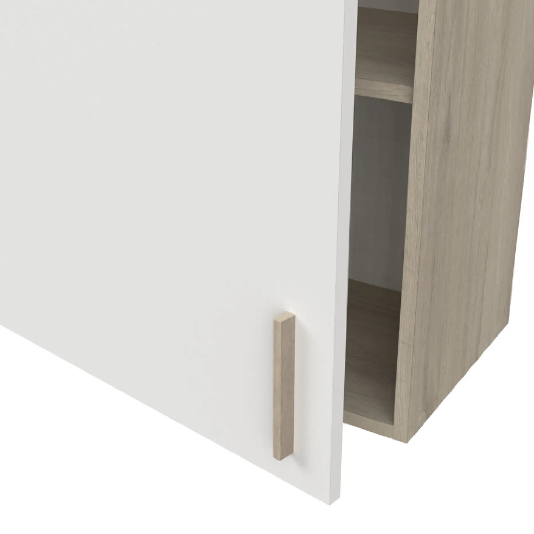 Romanie Hängeelement 60 cm 1 Drehtür und 1 Einlegeboden Kronberg Eiche/Mattweiß