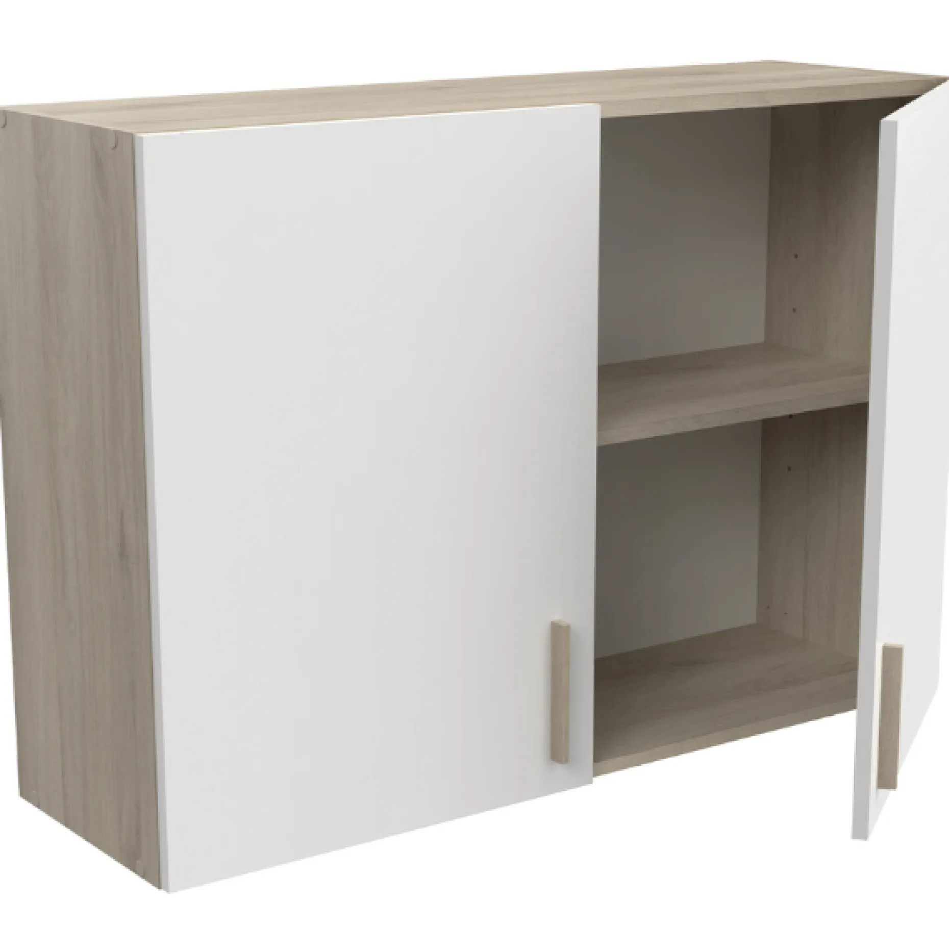 Romanie Hängeelement 100 cm 2 Flügeltüren und 1 Einlegeboden Kronberg Eiche/Mattweiß
