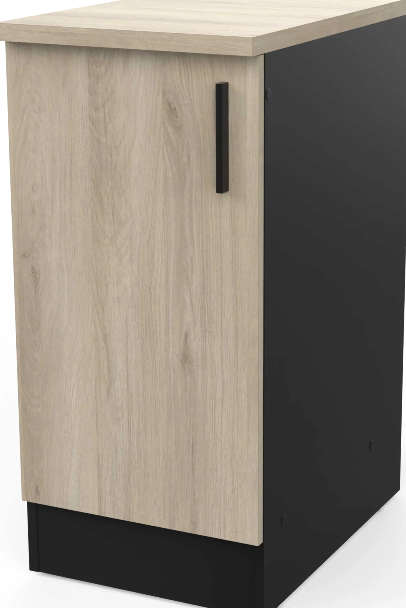 Romanie Unterschrank 40 cm 1 Drehtür und 1 Einlegeboden Kronberg Eiche/Mattschwarz