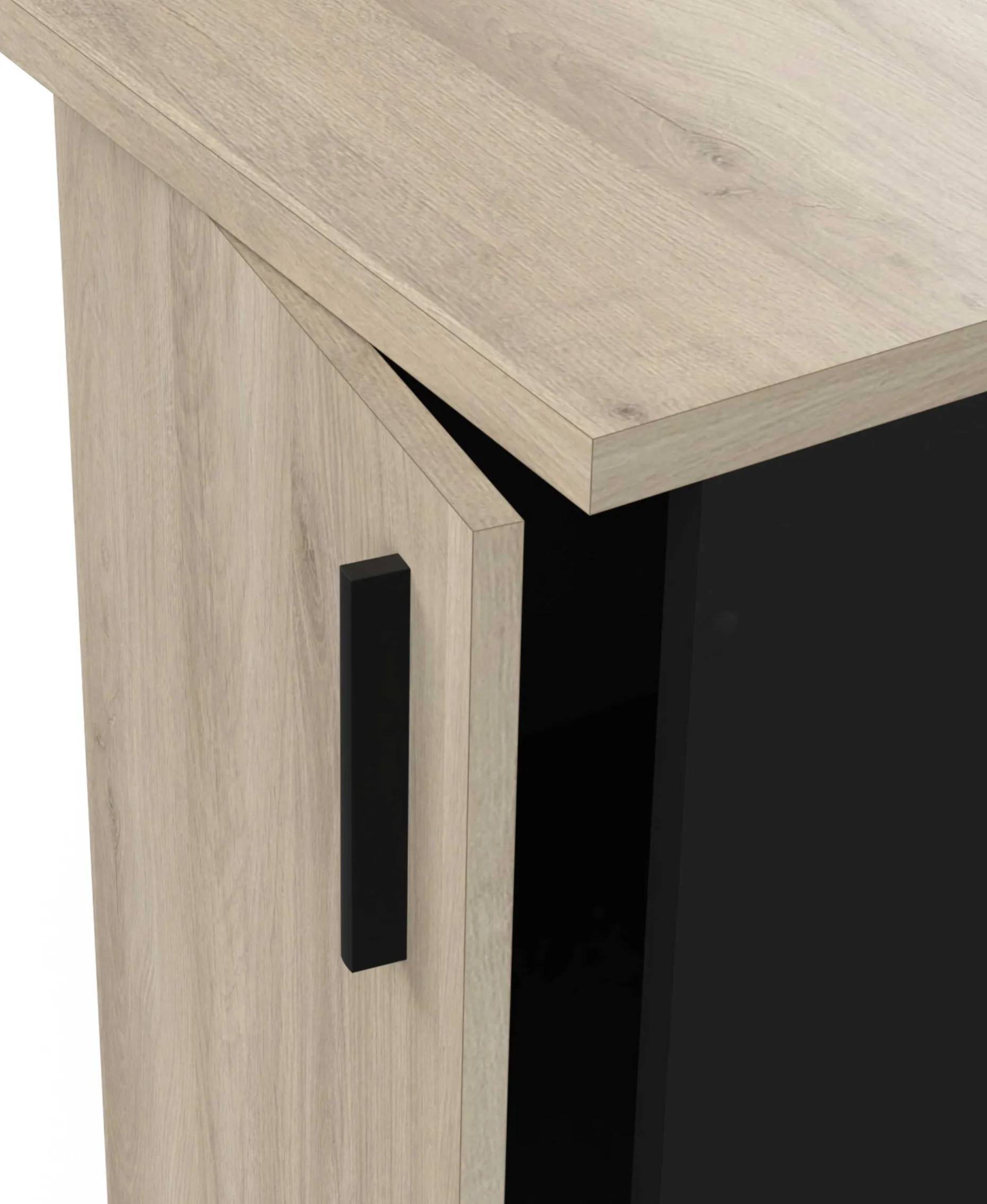 Romanie Unterschrank 40 cm 1 Drehtür und 1 Einlegeboden Kronberg Eiche/Mattschwarz