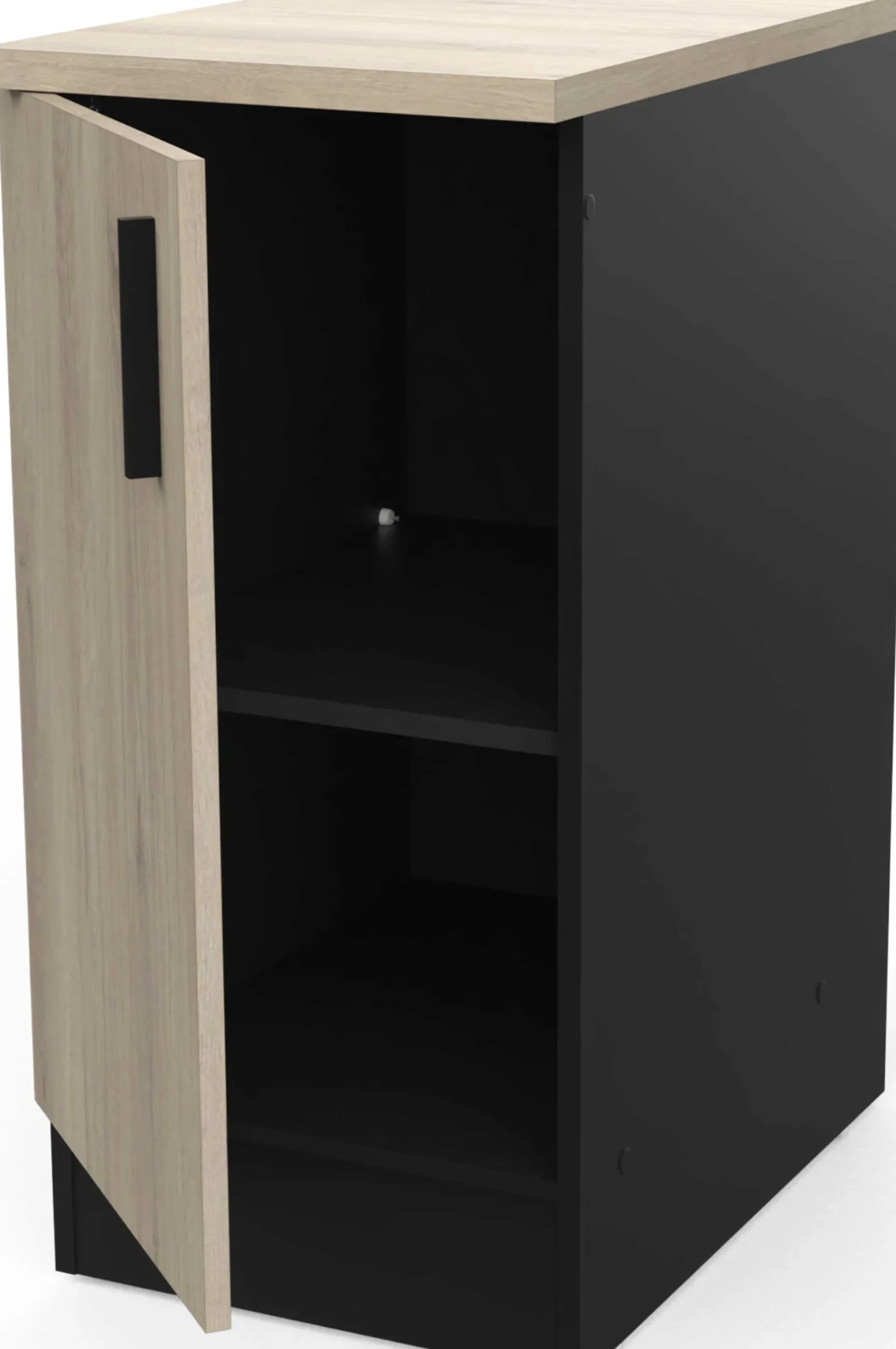 Romanie Unterschrank 40 cm 1 Drehtür und 1 Einlegeboden Kronberg Eiche/Mattschwarz