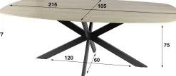 Emob Romano Danish Oval Esstisch 215 cm / 3D Keramik Travertin