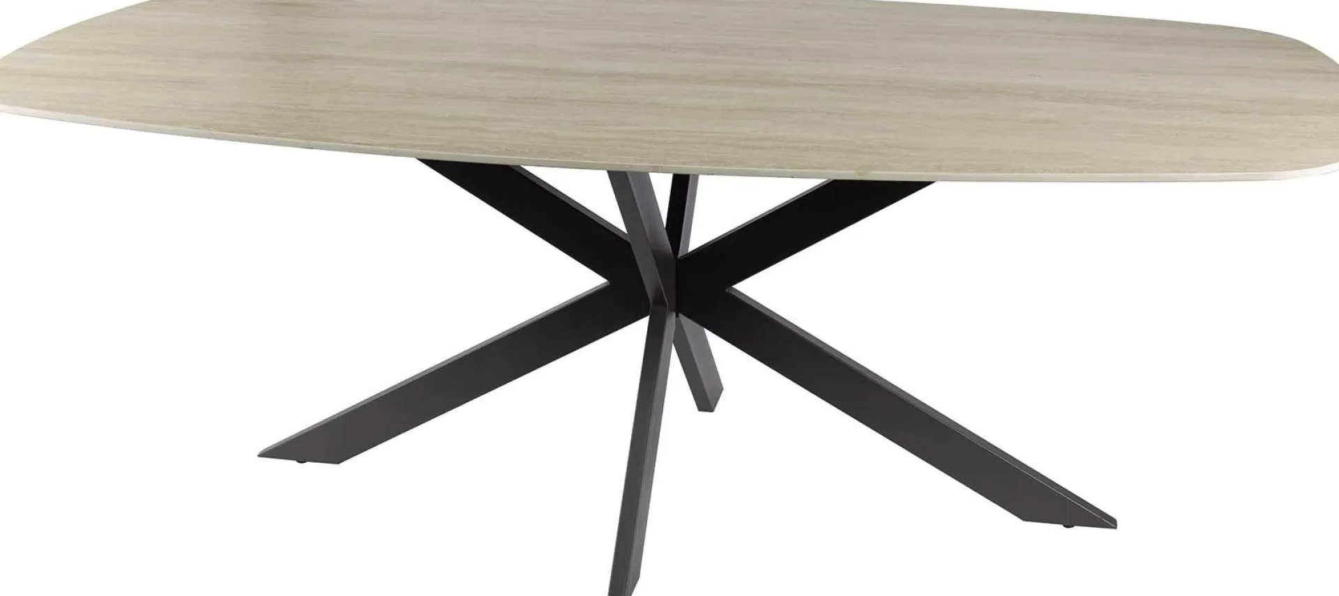 Emob Romano Danish Oval Esstisch 215 cm / 3D Keramik Travertin