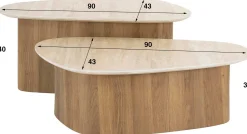 Emob Romano Dreieckiger Couchtischsatz