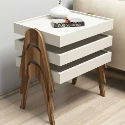 Emob Roma Satztisch (3-teilig) | 100 % MELAMIN | Walnuss, Creme
