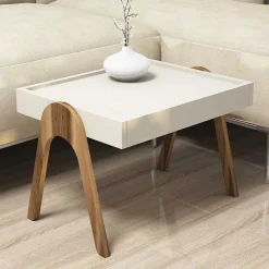 Emob Roma Satztisch (3-teilig) | 100 % MELAMIN | Walnuss, Creme