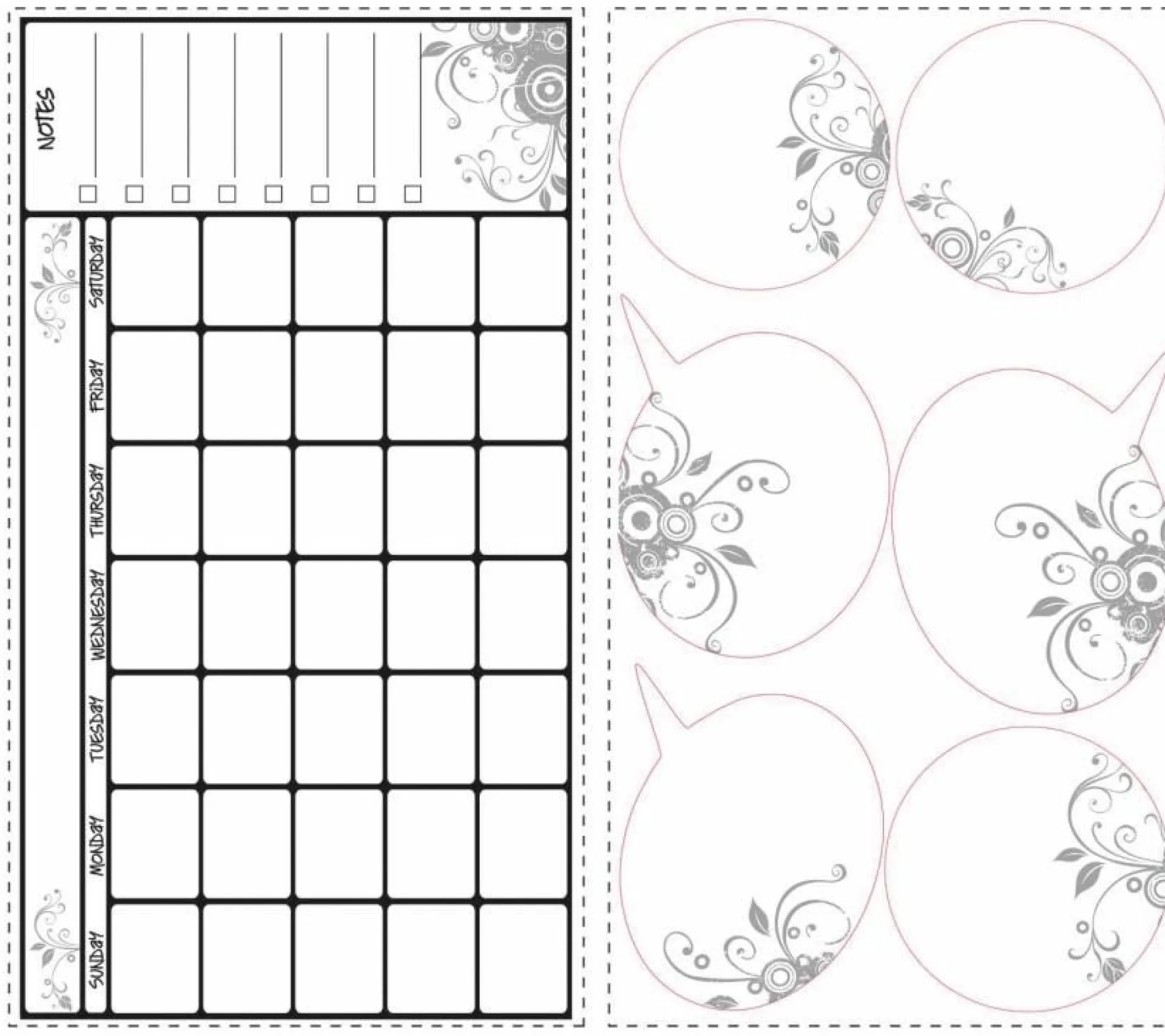 RoomMates Wandsticker - Abwischbarer Kalender Stundenplan