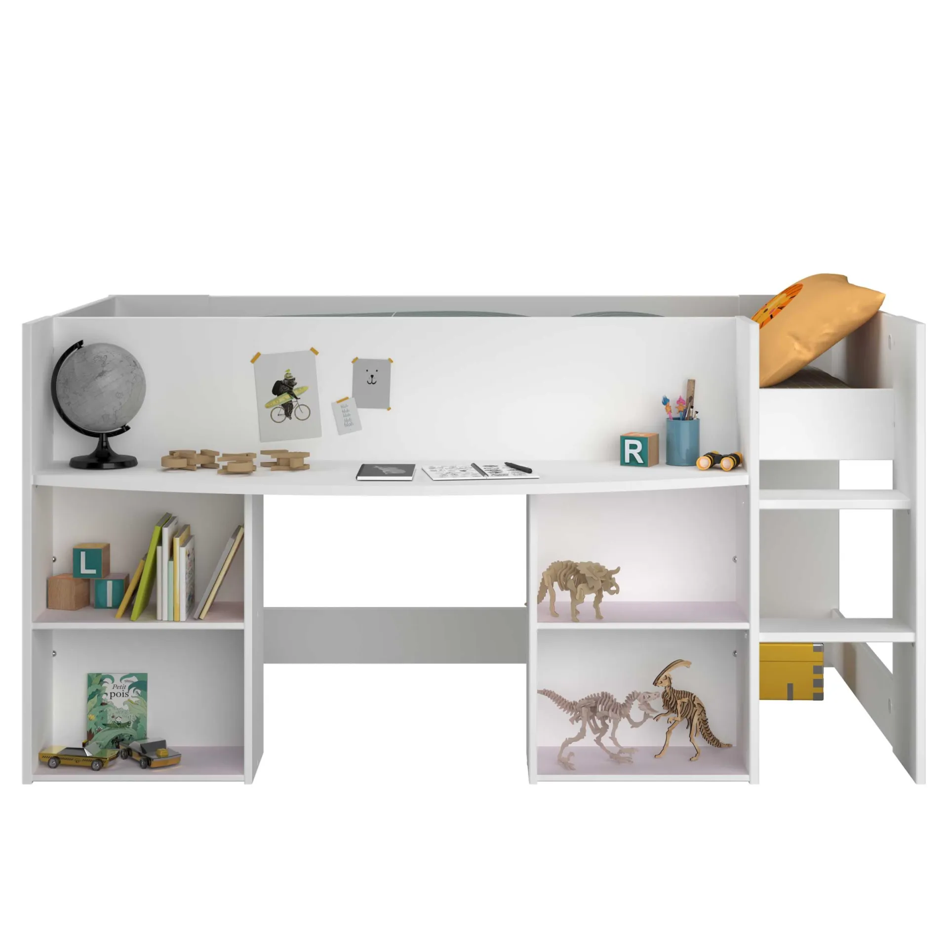Kinder Parisot Rue-Schlafzimmer-Set | Halbhohe Schlafcouch und Kommode