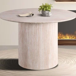 Rousseau Runder Esstisch Lagos - Ø120x76cm - Travertin