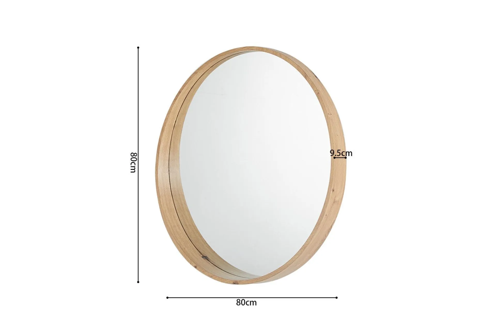 Rousseau Runder Spiegel Ria | Ø80 x 10 cm | Old Oak Design