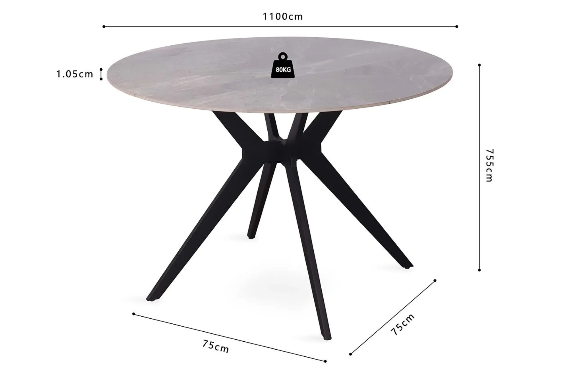 Rousseau Runder Tisch Apollo | Ø110 x 76 cm |