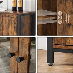 Rustikaler brauner Stahl-Lagerschrank mit Montagesatz