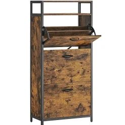 Rustikaler Schuhschrank - für 15-18 Paare, offenes Fach