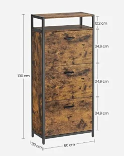 Rustikaler Schuhschrank - für 15-18 Paare, offenes Fach